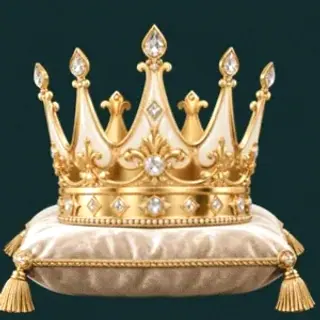 Gold crown on cushion — Vegas Now