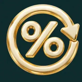 Gold percent symbol — Vegas Now