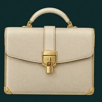 Locked leather briefcase — Vegas Now