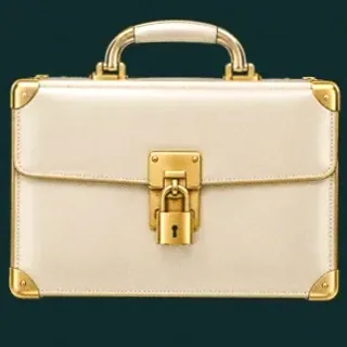 Locked leather briefcase — Vegas Now